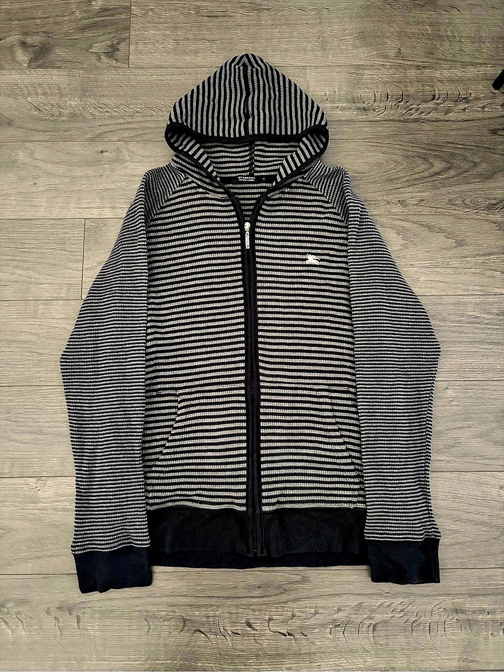 Burberry Men's Striped Zip-Up Hoodie Medium
